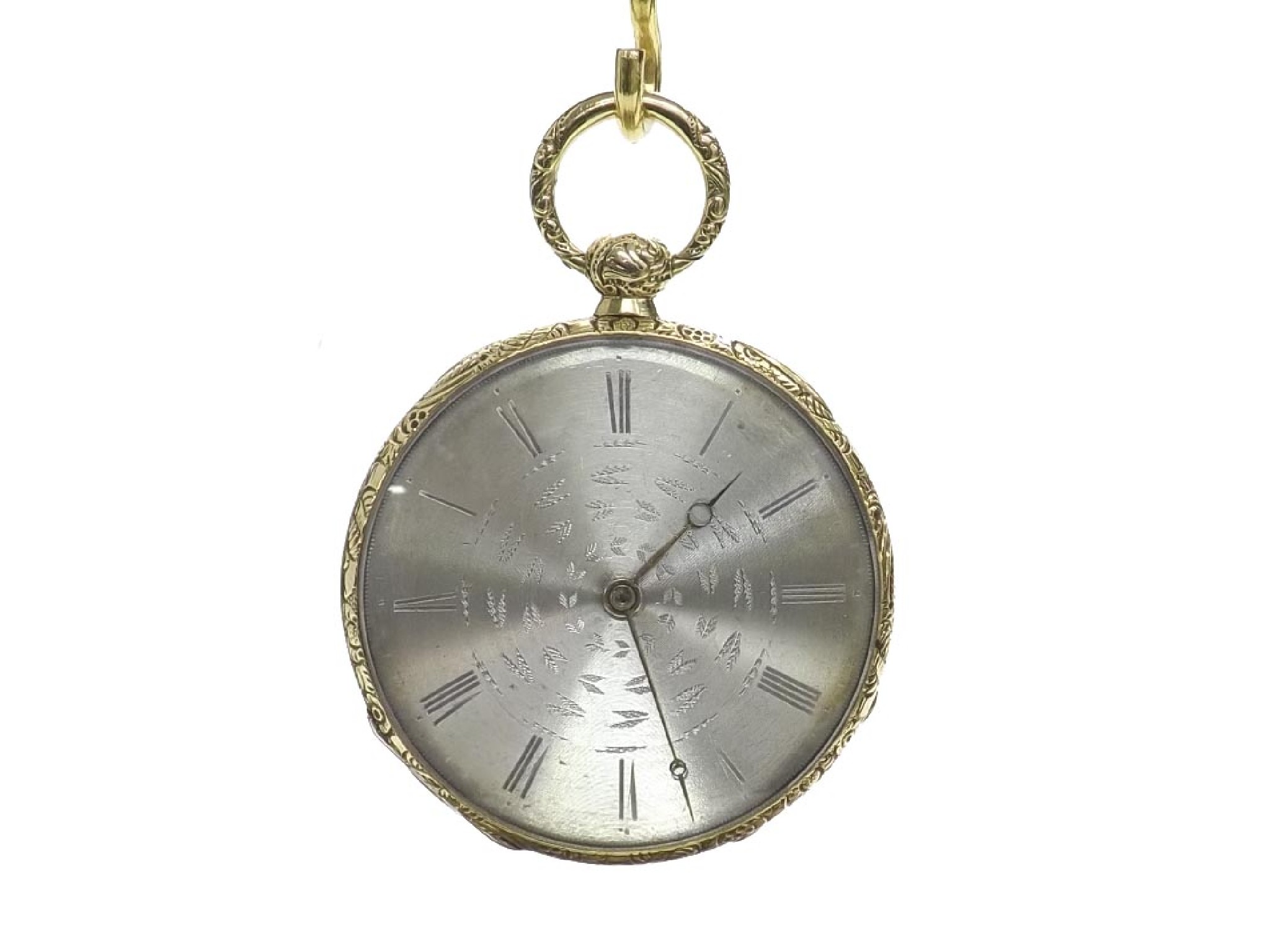 Appraisal: Swiss k gold cylinder pocket watch the gilt movement stamped