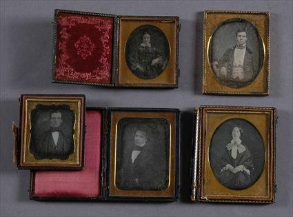 Appraisal: DAGUERREOTYPES - CASED IMAGES Various sizes some encased Some cases