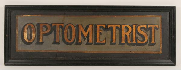 Appraisal: Optometrist Doctor's office painted slate antique medical trade sign secured