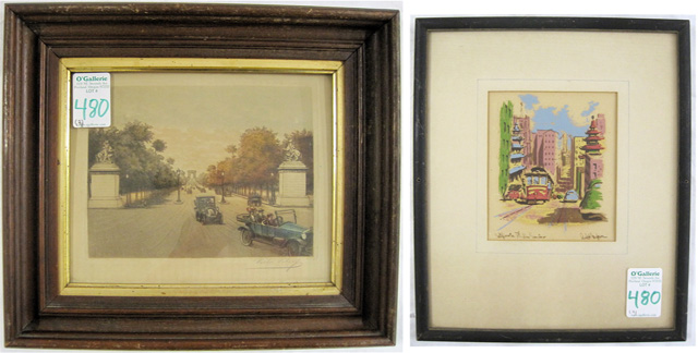 Appraisal: VICTOR VALERY ETCHING AND A RALF MAPSON PRINT Victor Valery