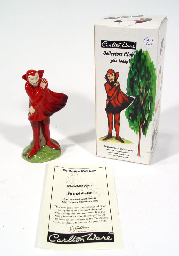 Appraisal: Boxed and hand painted Carltonware Mephisto collectors club figure numbered