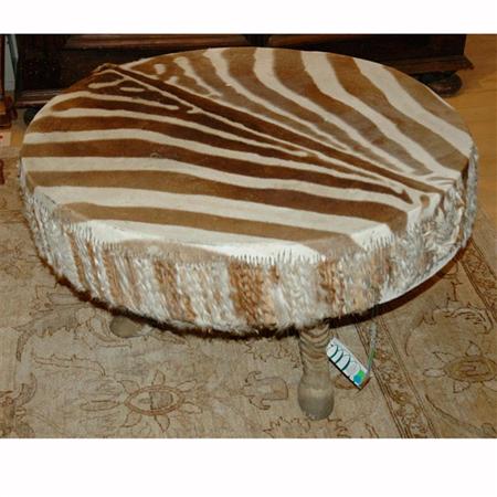 Appraisal: Zebra Skin Drum Table Estimate -