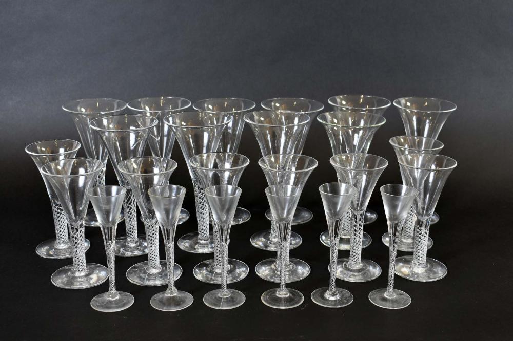 Appraisal: VENETIAN COLORLESS GLASS PART STEMWARE SERVICEModern Each of the twenty-four