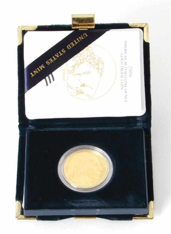 Appraisal: US Buffalo gold proof coin in case with documents Provenance