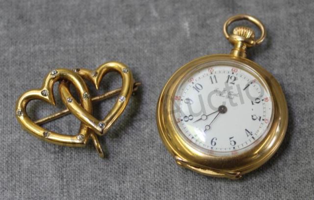 Appraisal: JEWELRY E M Gattle kt Ladies Pocket Watch Includes an