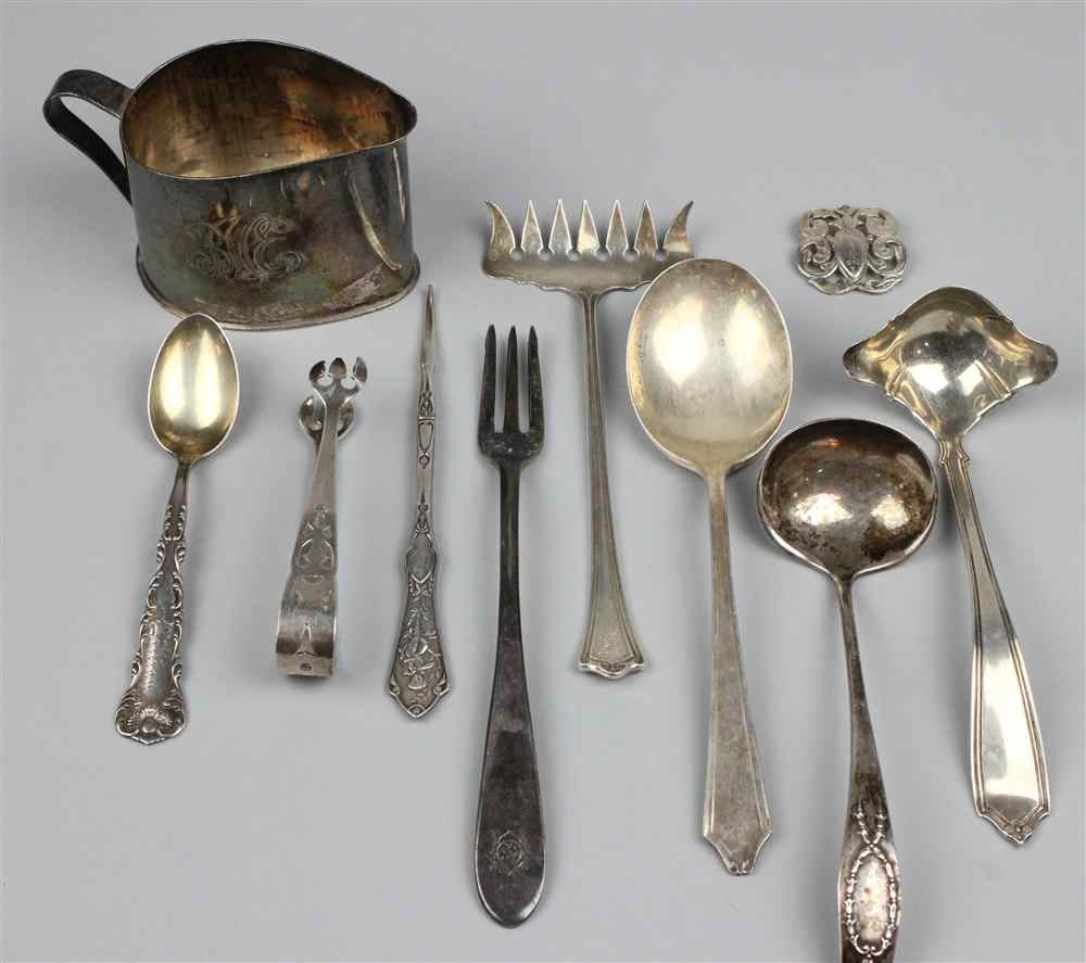 Appraisal: ASSORTED GROUP OF STERLING TABLEWARES including small monogrammed creamer small