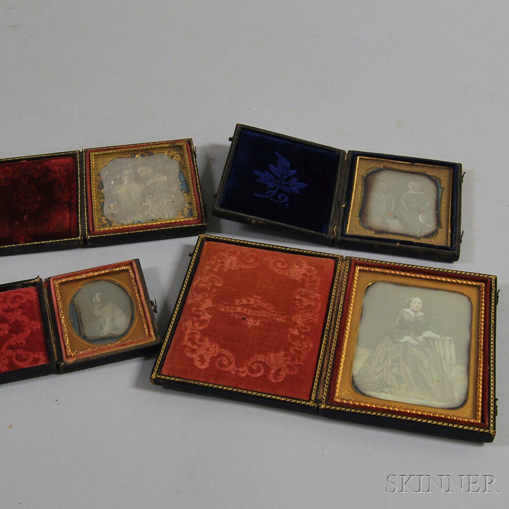 Appraisal: Four Cased Daguerreotypes th century two of children one of