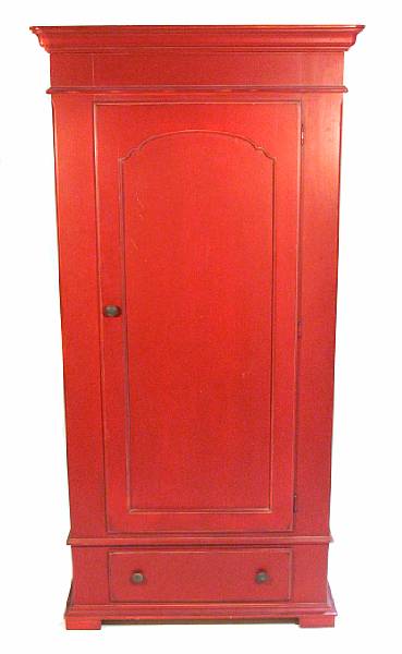 Appraisal: A Louis Philippe style red painted armoire height ft in