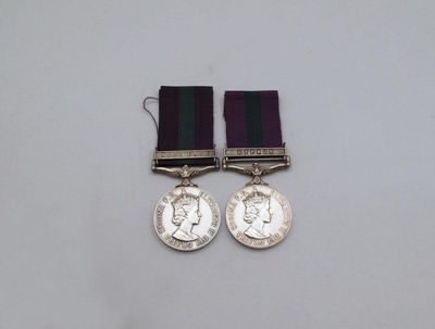 Appraisal: General Service Medals - Eliz II clasp Near East Spr