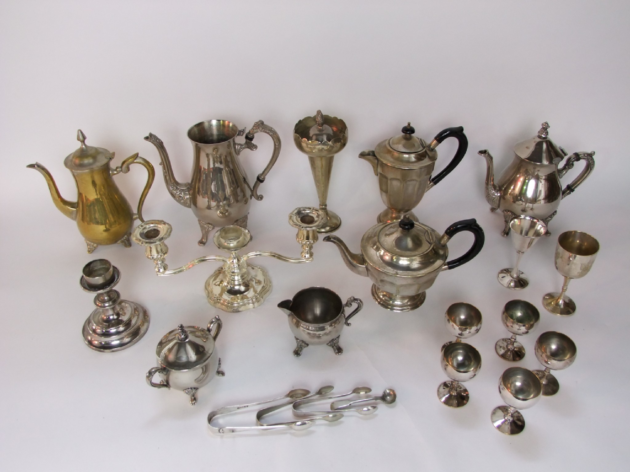 Appraisal: Silver plated effects to include tea pots hot water pots