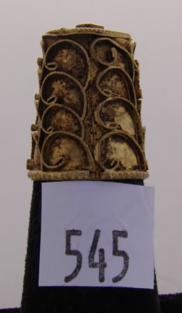 Appraisal: Nepal thimble with relief and small red stone on cap