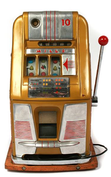 Appraisal: A Mills ten cent slot machine height in width in