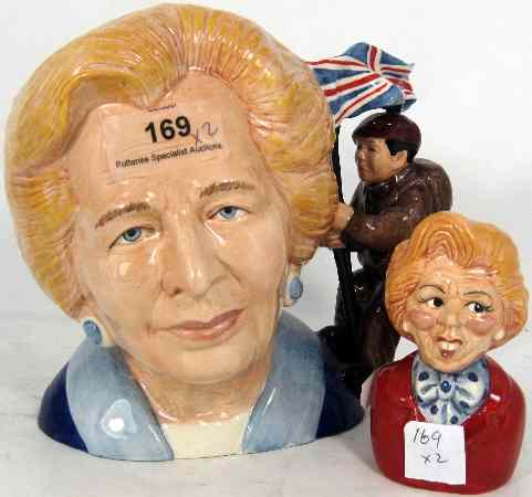 Appraisal: Bairstow Manor Pottery Large Character Jug Of Margaret Thatcher Commemorating