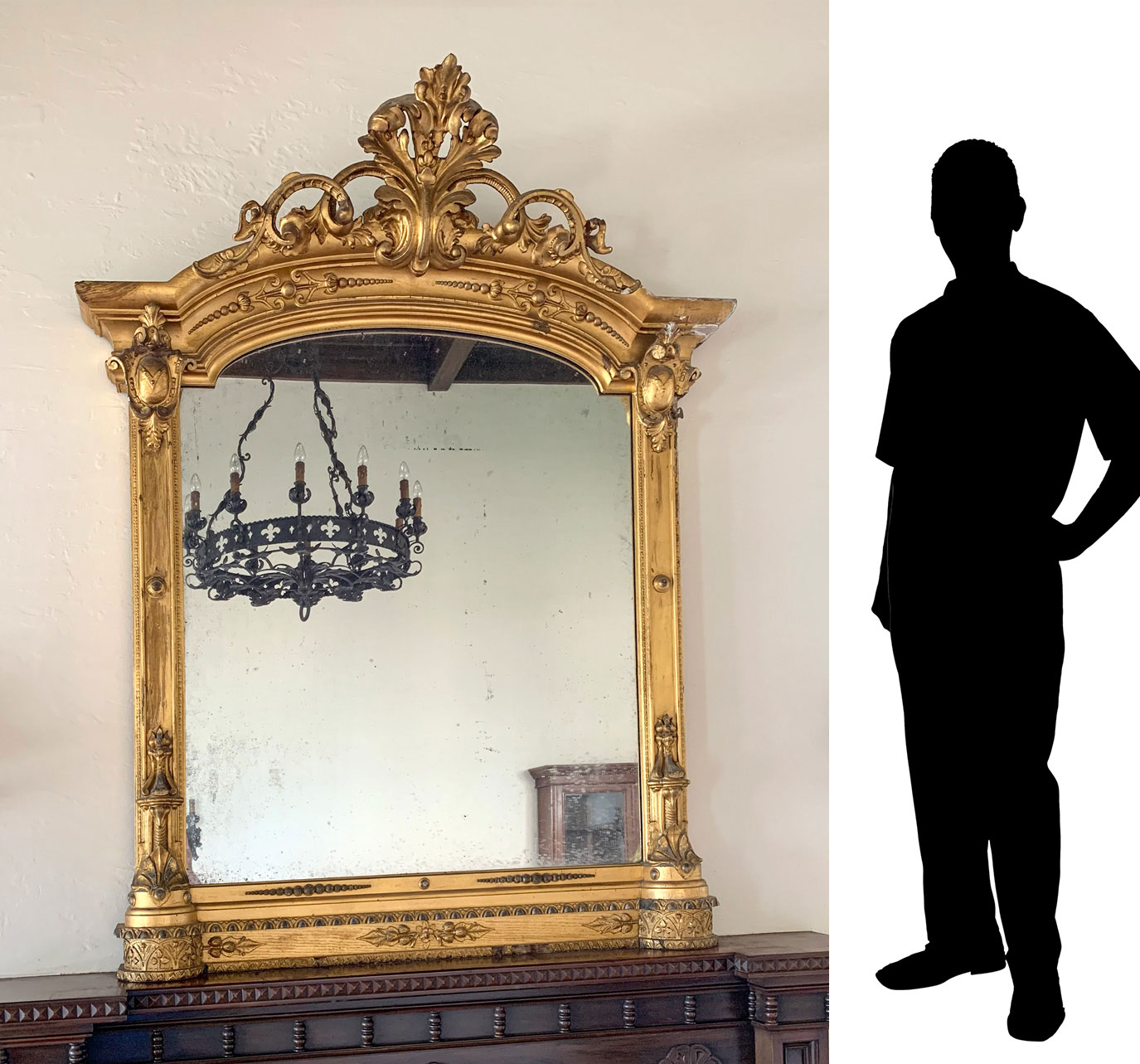 Appraisal: IMPORTANT VICTORIAN ERA GILT MIRROR Victorian Gilt carved mirror surmounted