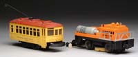 Appraisal: LIONEL O GAUGE TRACK CLEANING CAR AND LIONEL RAPID TRANSIT