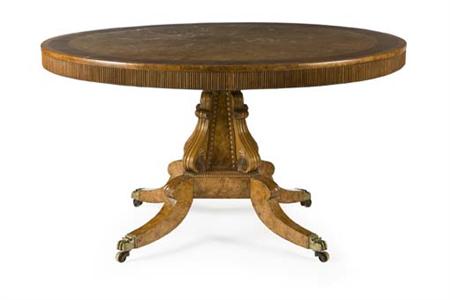 Appraisal: A Regency burr elm centre table Attributed to William Trotter