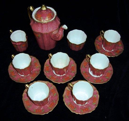 Appraisal: A Collingwood coffee service comprising six cups and saucers coffee