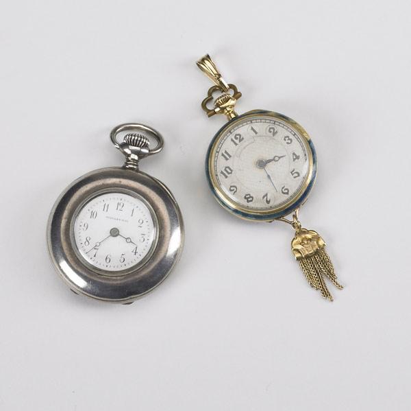 Appraisal: LADIES POCKETWATCHES Two watches Swiss silver open-face by Tiffany Co