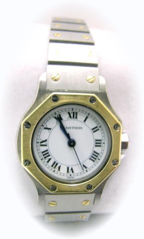 Appraisal: Lady's Cartier K yellow gold and stainless watch automatic with