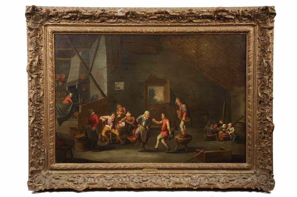 Appraisal: OLD MASTERS OOC - th c Lowlands Tavern Scene in