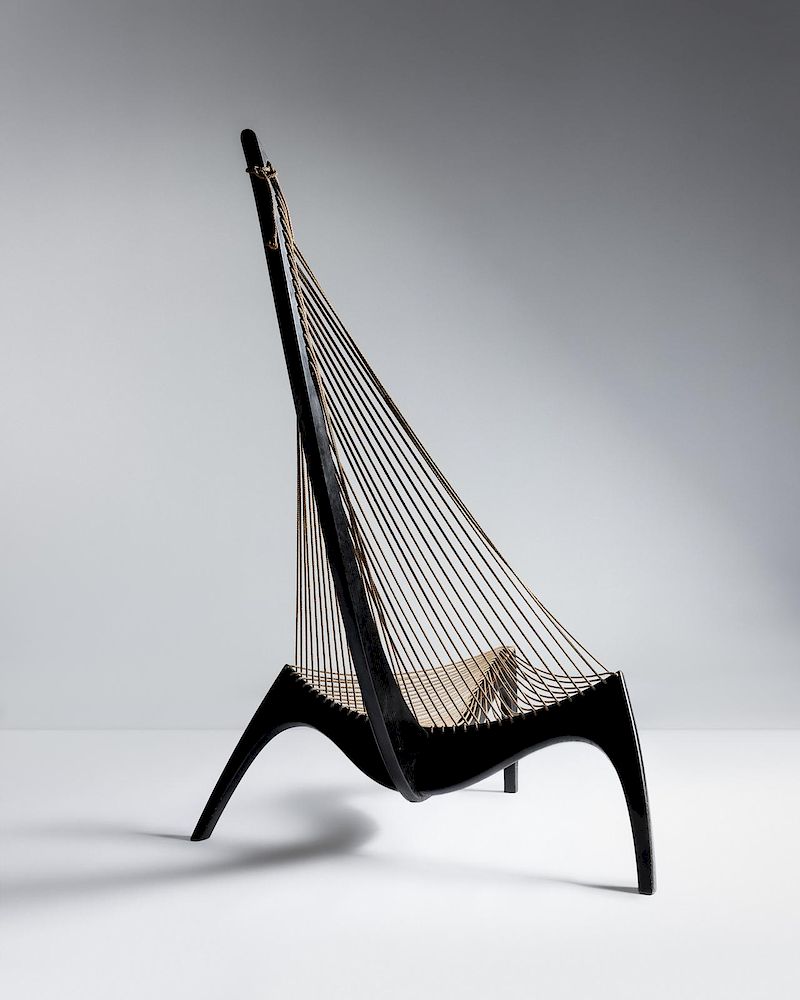 Appraisal: Jorgen Hovelskov Danish - Harp Chair Christensen Larsen Denmark Jorgen