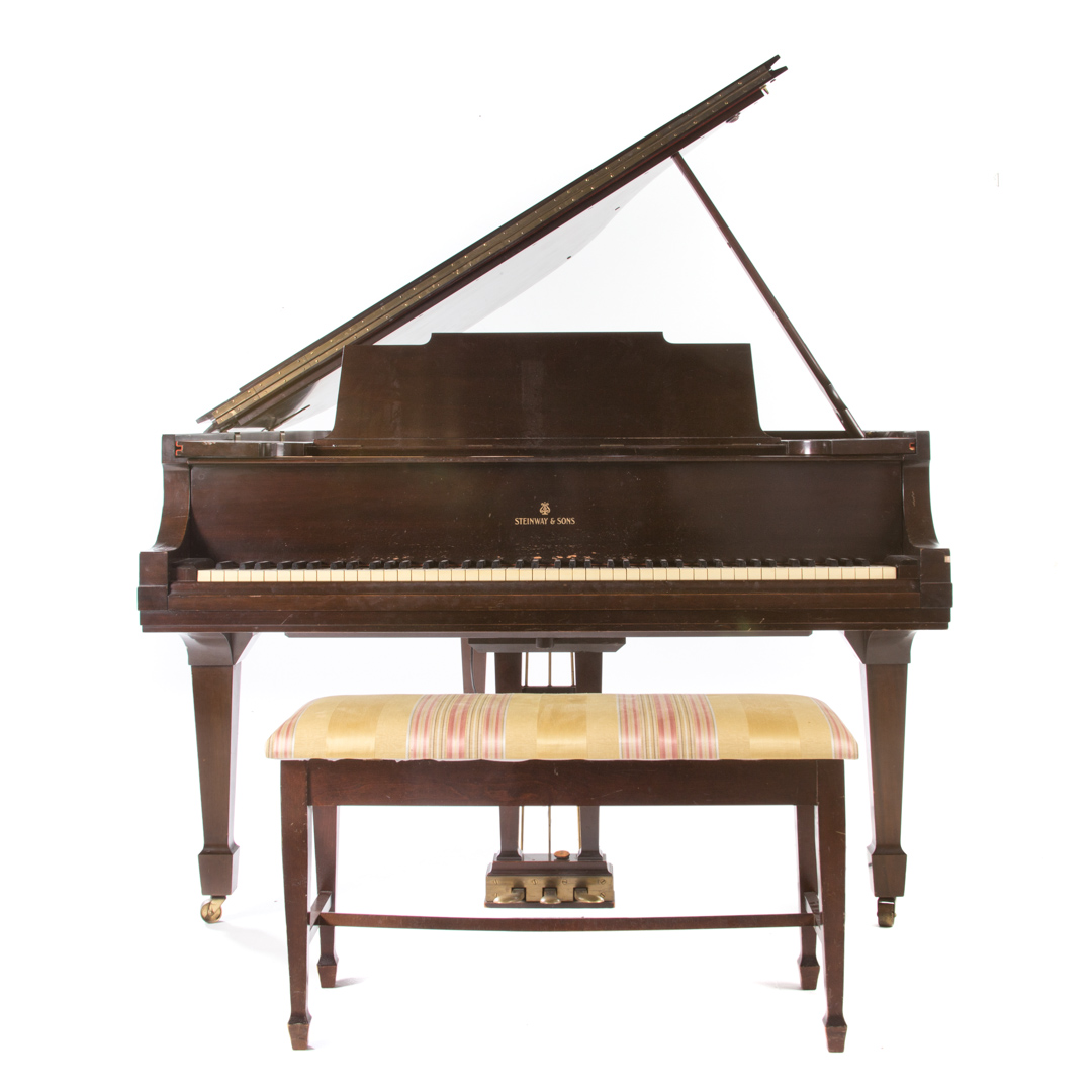 Appraisal: Steinway Model M mahogany cased baby grand piano dated serial