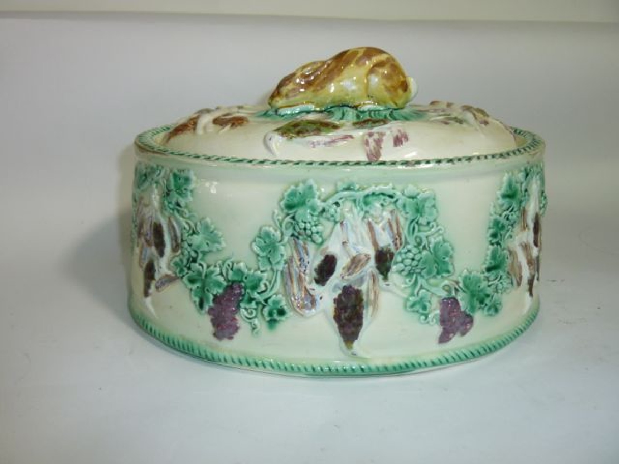 Appraisal: A th century Wedgwood majolica game dish and cover with