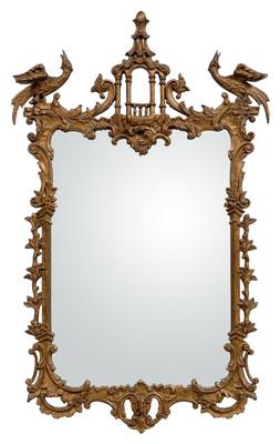 Appraisal: Chippendale style gilt-framed mirror gilt and gold-painted composition ornament with