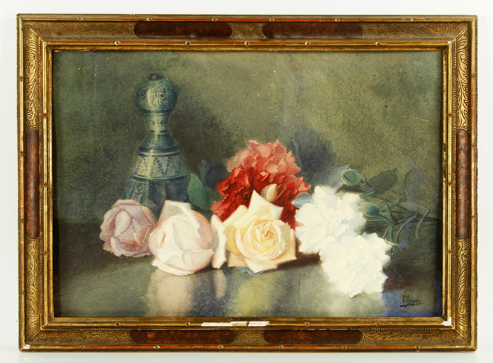 Appraisal: A - Wargoutz Still Life with Roses O C Andre