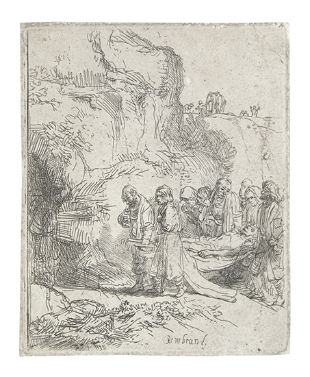 Appraisal: REMBRANDT VAN RIJN Christ Carried to the Tomb Etching and