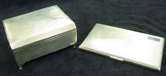 Appraisal: A cigarette case with engine turned decoration FLR Birmingham cm