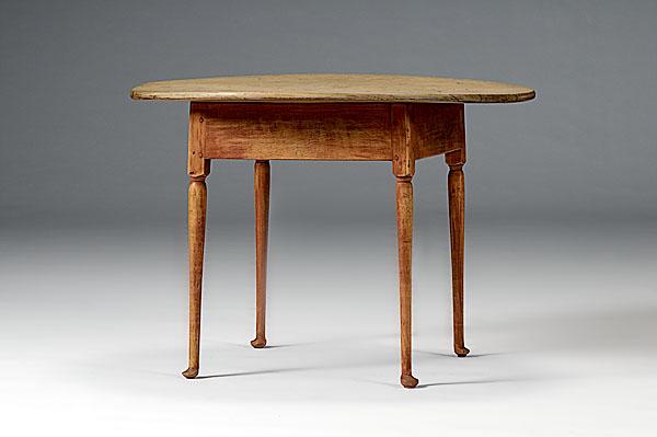 Appraisal: QUEEN ANNE TAVERN TABLE IN RED STAIN New England ca