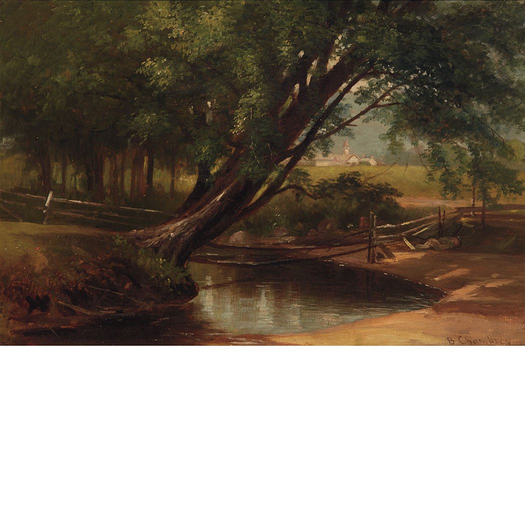 Appraisal: Benjamin Crackbone Champney American - River Landscape with a Farm