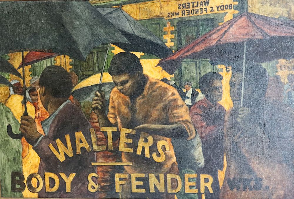 Appraisal: ALAN FLATMAN Labeled Oil On Canvas African Americans at Walters