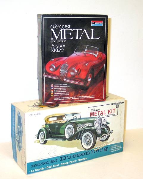 Appraisal: Metal Car Model Kits Lot of unassembled boxed metal cars