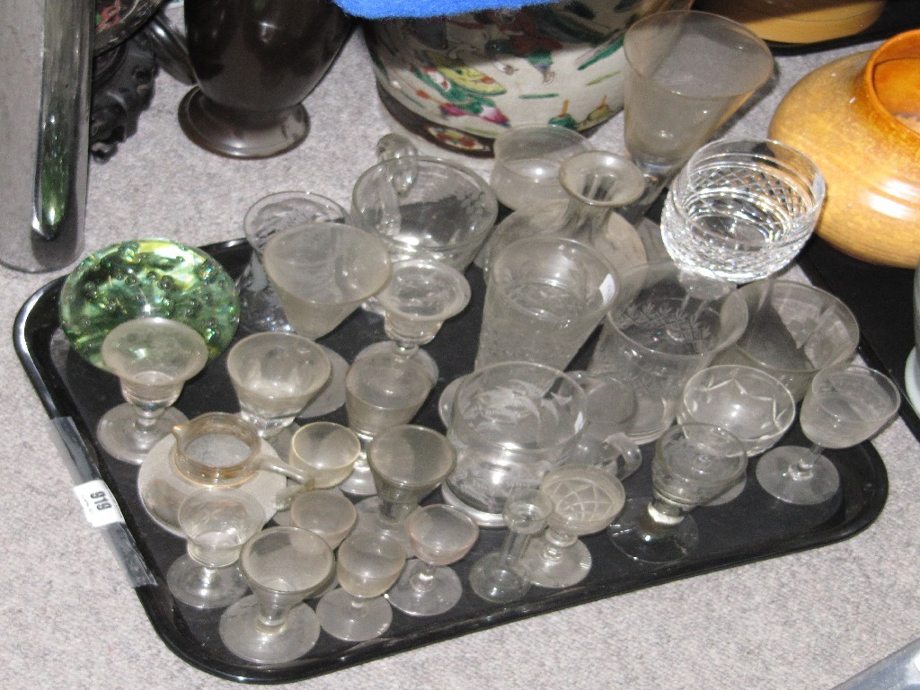 Appraisal: Tray lot of old drinking glasses