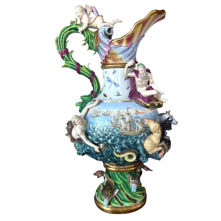 Appraisal: A MEISSEN 'ELEMENTS' EWER EMBLEMATIC OF WATER A MEISSEN 'ELEMENTS'