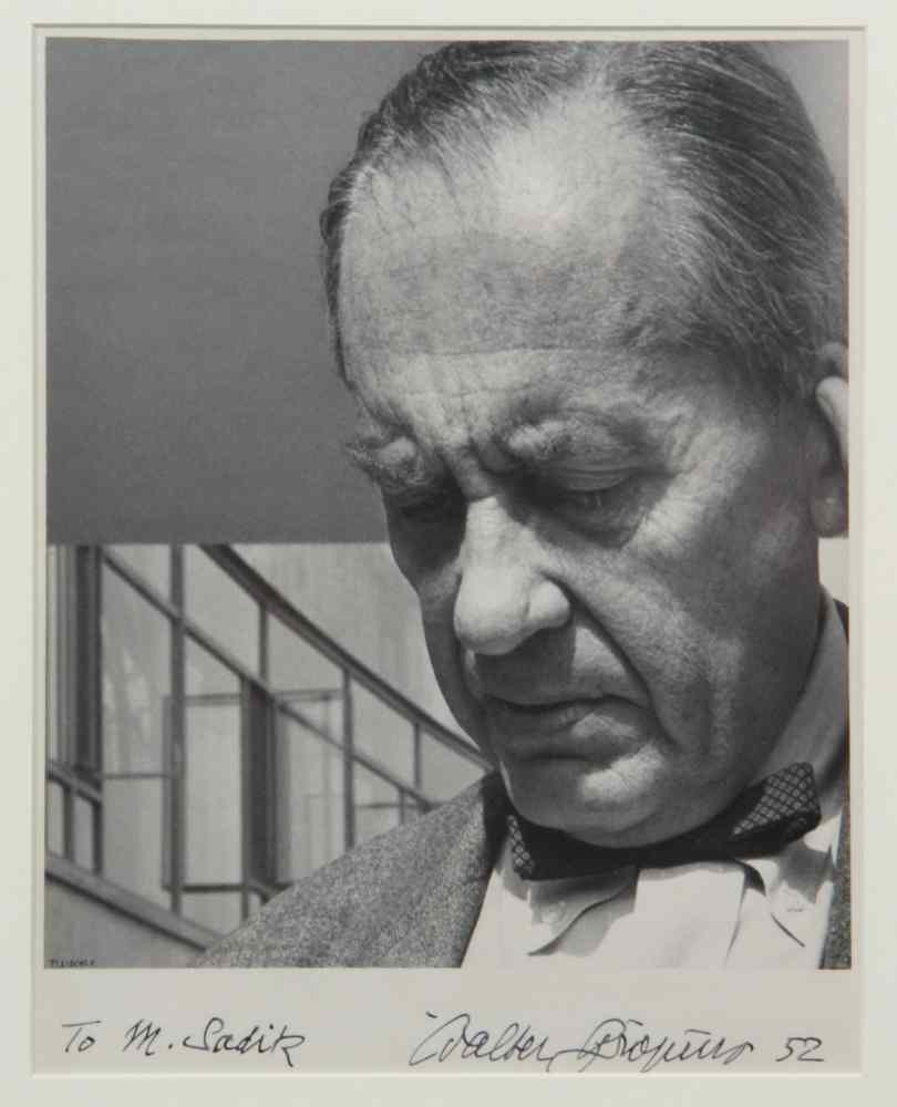 Appraisal: WALTER GROPIUS SIGNED PHOTOGRAPH-Walter Adolph Georg Gropius May - July