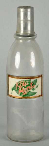 Appraisal: Kola-Mint Syrup Bottle Description Nice reverse on glass painted label