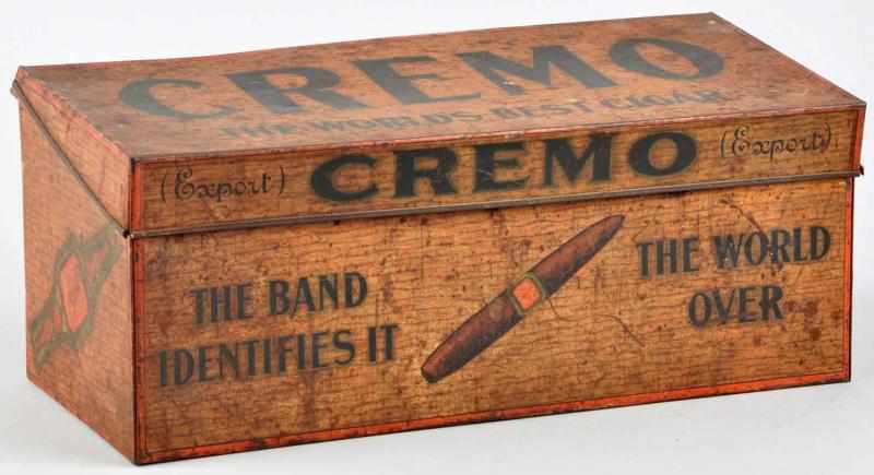 Appraisal: Cremo Cigar Tin Description Nice early tin with Cremo product