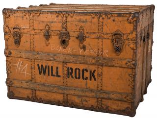 Appraisal: Thurston Howard Will Rock Thurston Show Theatrical Trunk Metal-bound trunk