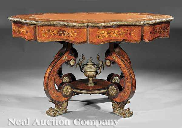 Appraisal: An Italian Marquetry and Gilt Bronze-Mounted Center Table th c