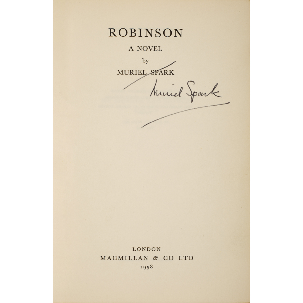 Appraisal: Spark Muriel Robinson a Novel London Macmillan Co Ltd First