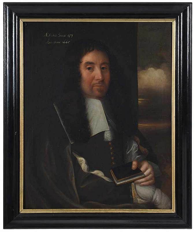 Appraisal: Continental School circa Portrait of a Gentleman Holding a Book