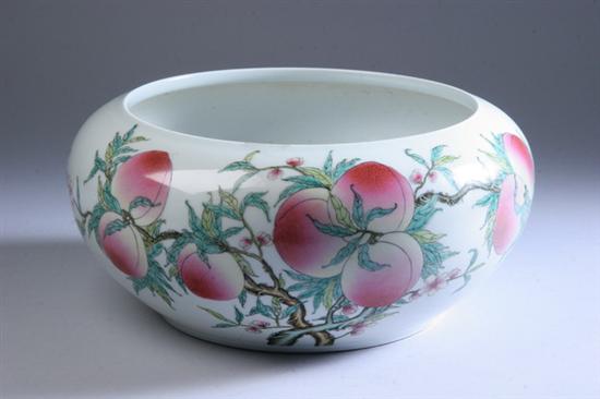 Appraisal: CHINESE FAMILLE ROSE PORCELAIN BOWL Qianlong mark Peach decoration -