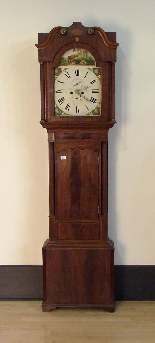 Appraisal: English mahogany tall case clock early th c with an