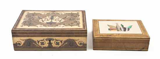 Appraisal: Two Italian Table Boxes each of rectangular form comprising a