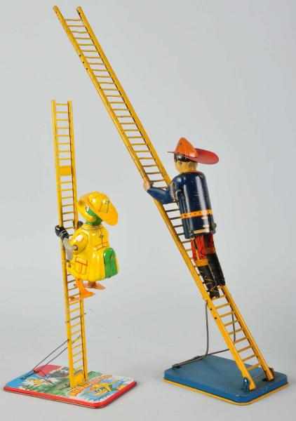 Appraisal: Lot of Tin Litho Ladder Wind-Up Toys Includes one Marx