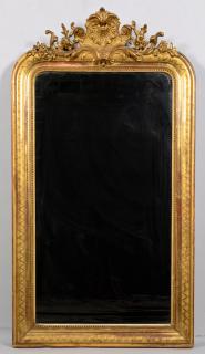 Appraisal: Continental Rococo style Gilt Mirror Continental gilt and gesso mirror