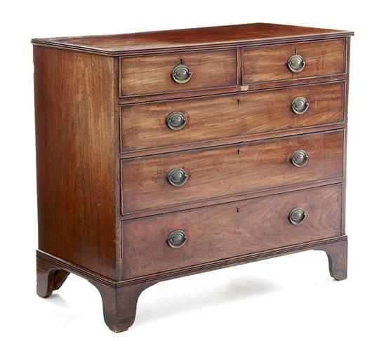 Appraisal: George III style mahogany chest of drawers mid th century